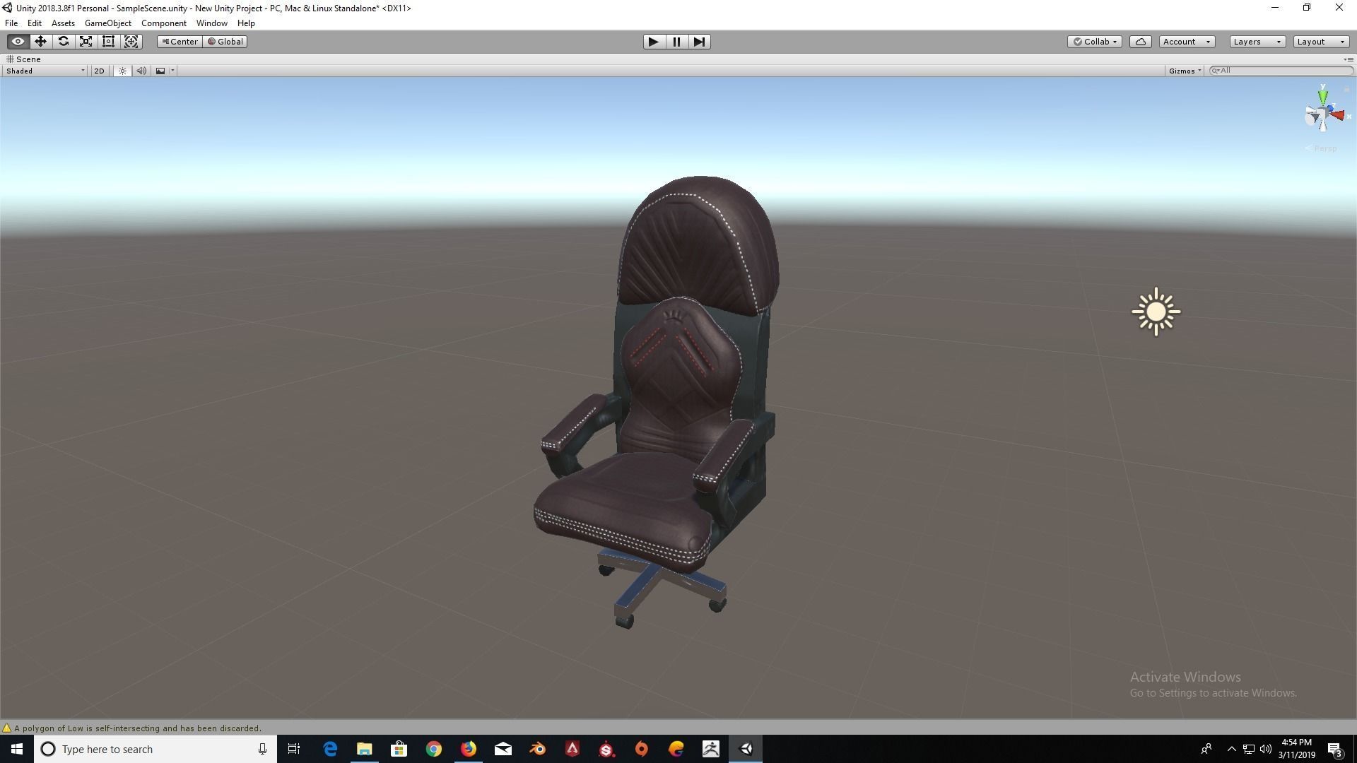 Office Chair  Low-poly 3D model_6