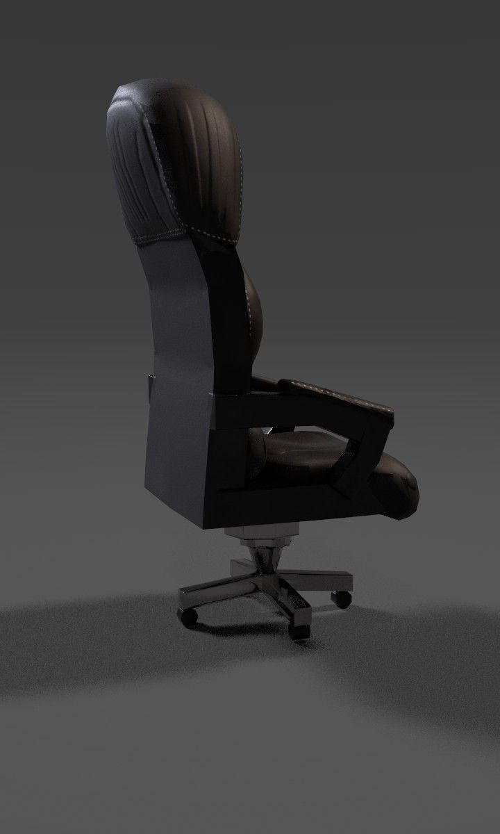 Office Chair  Low-poly 3D model_4