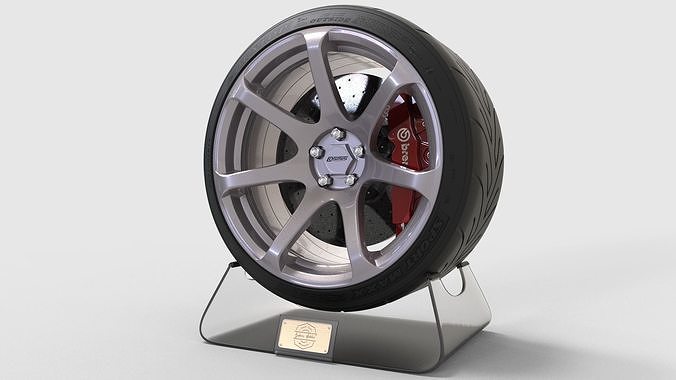 Cosmis MR7 and Yokohama ADVAN A048 Low-poly 3D model