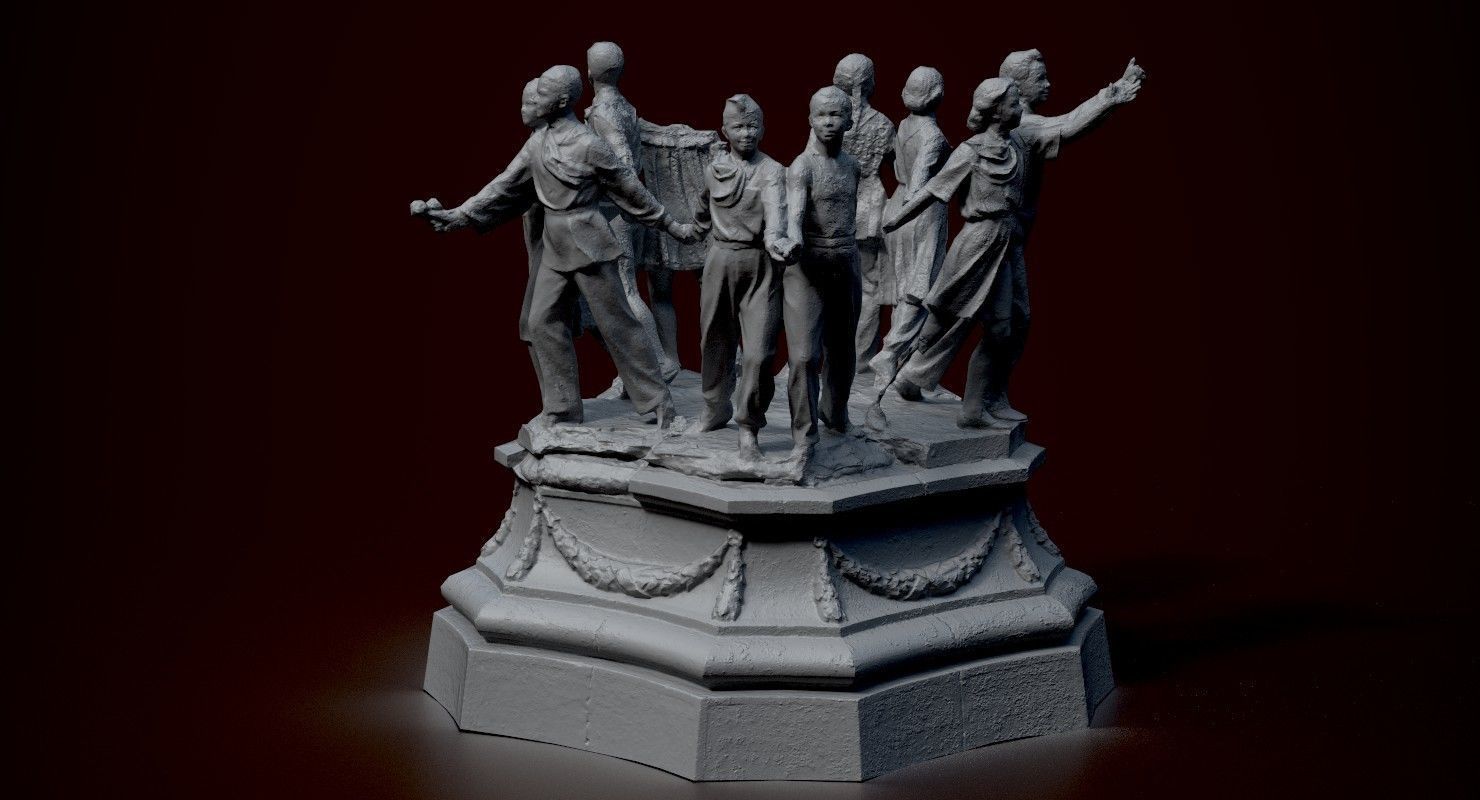 Soviet monument Low-poly 3D model_33