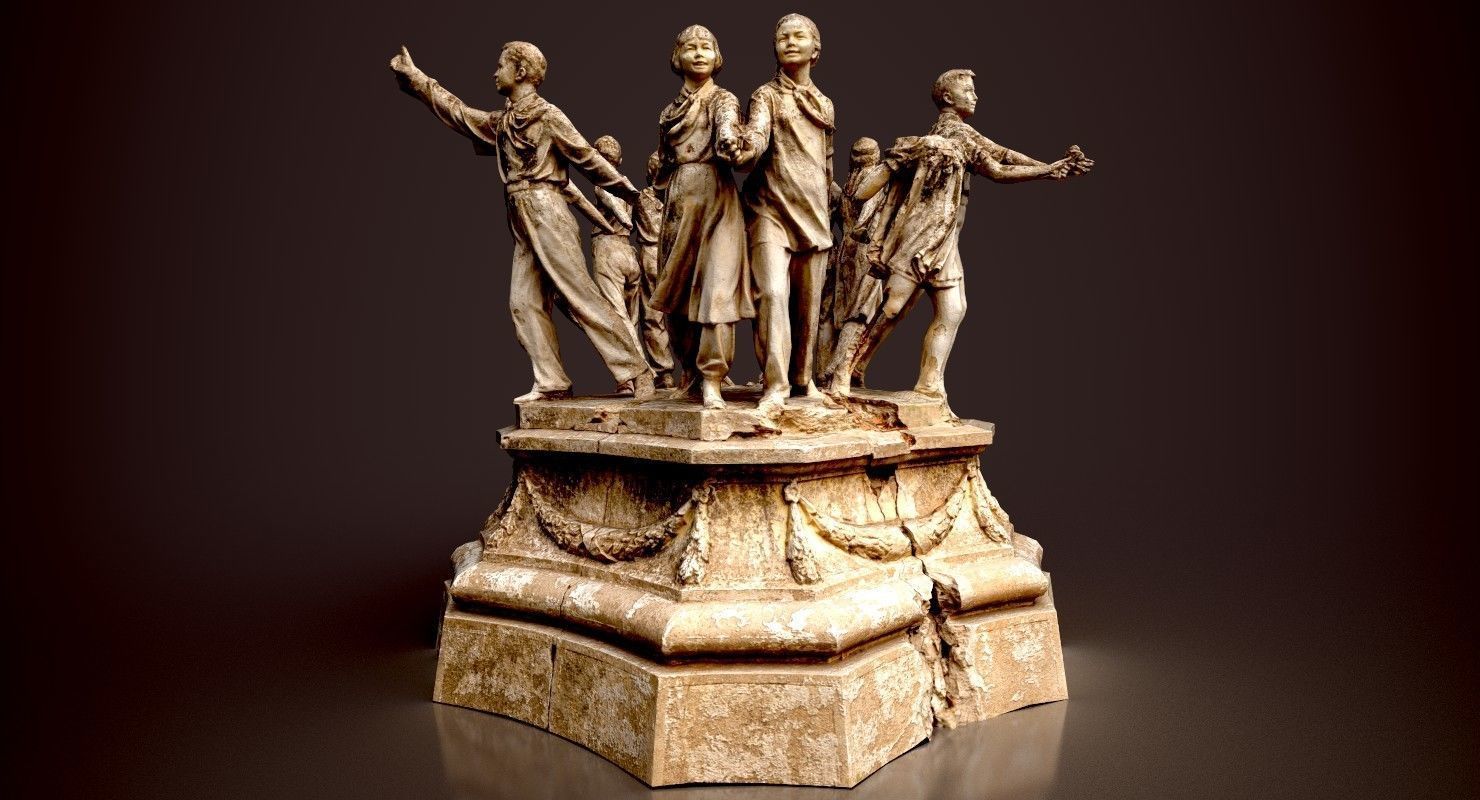 Soviet monument Low-poly 3D model_10