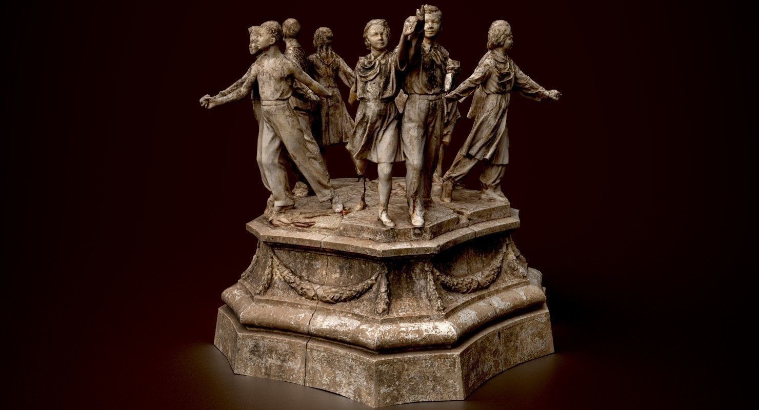 Soviet monument Low-poly 3D model_32