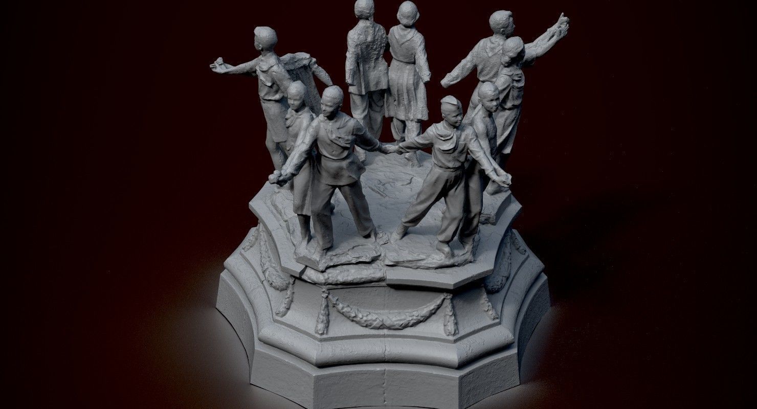 Soviet monument Low-poly 3D model_35