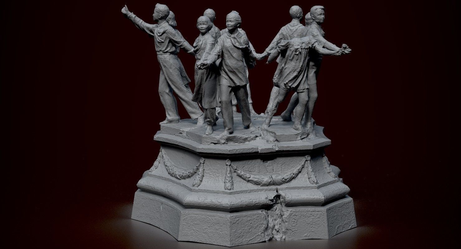 Soviet monument Low-poly 3D model_31