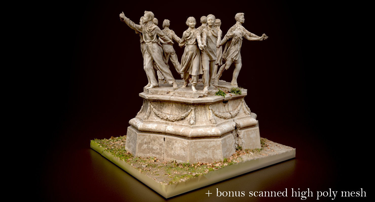 Soviet monument Low-poly 3D model_46