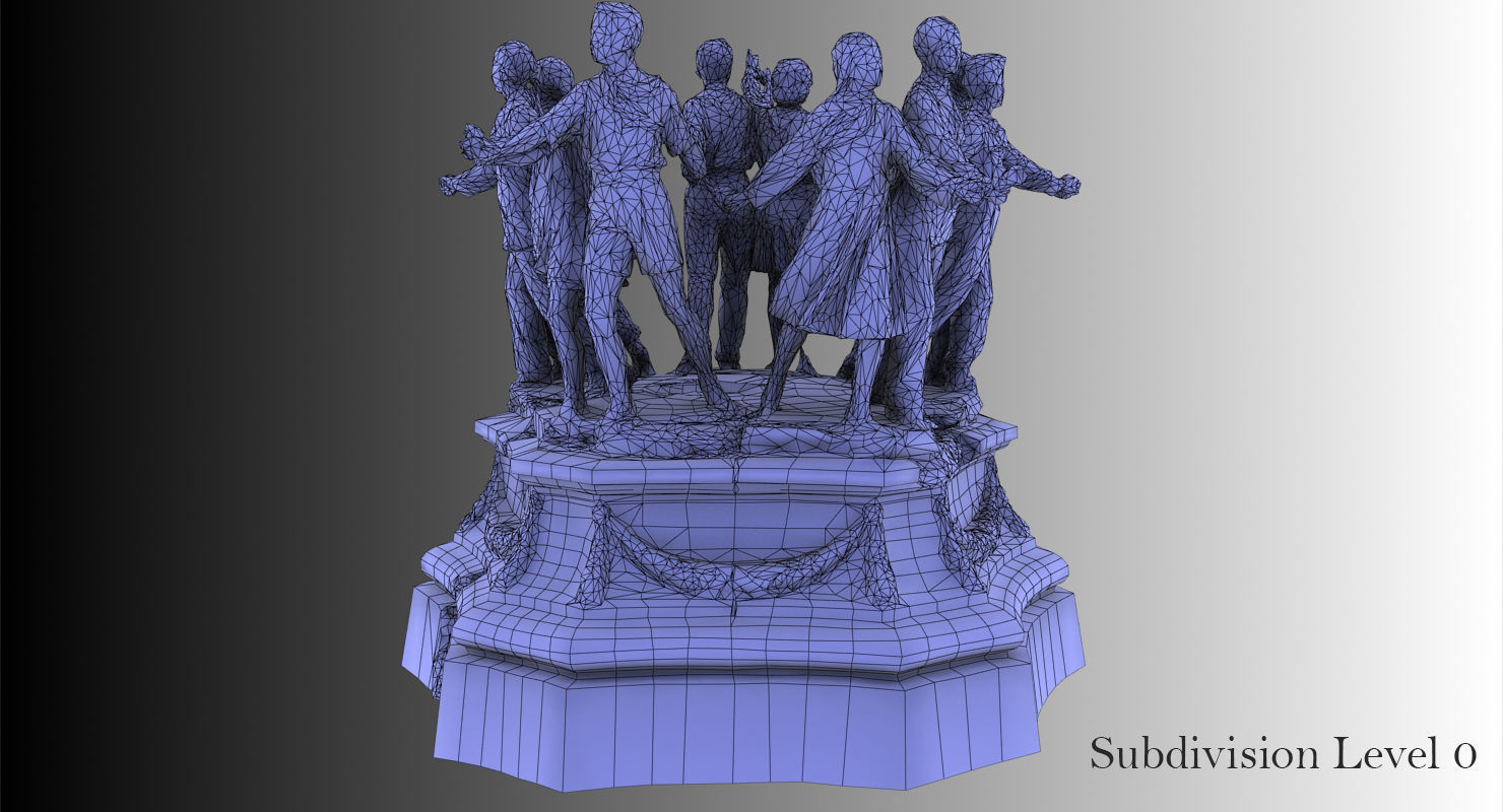 Soviet monument Low-poly 3D model_37