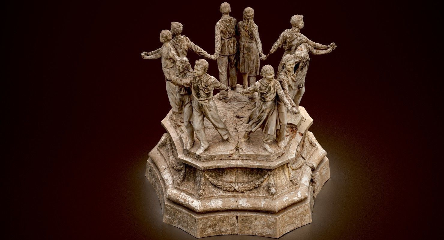 Soviet monument Low-poly 3D model_7