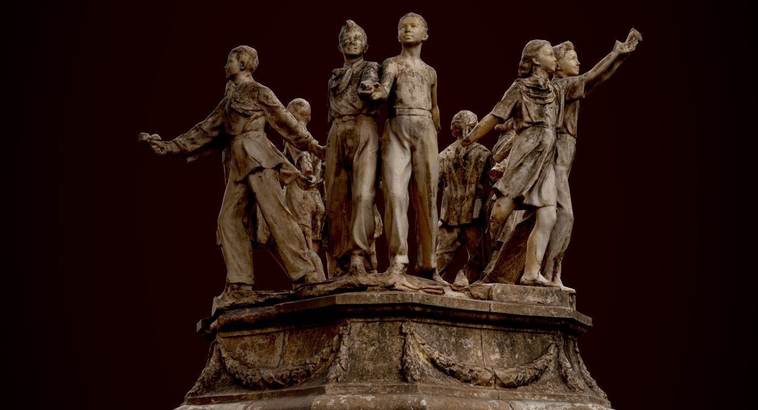 Soviet monument Low-poly 3D model_9