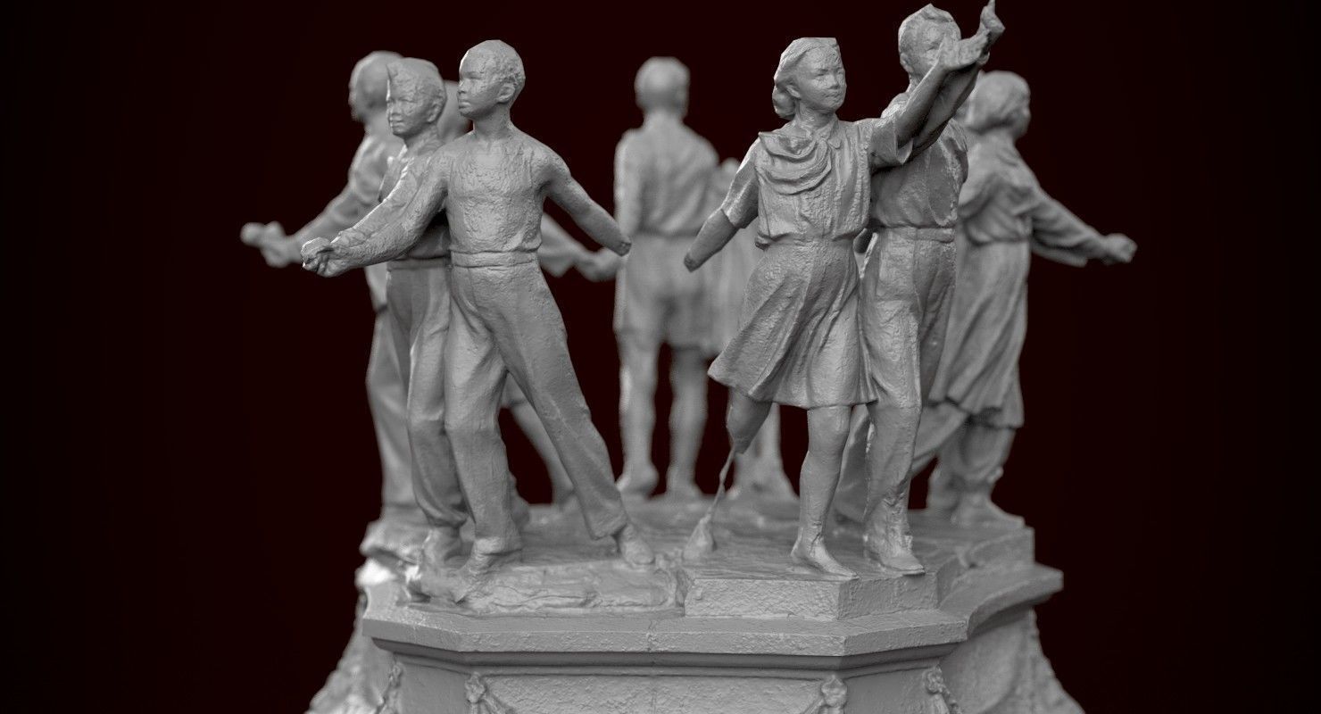 Soviet monument Low-poly 3D model_29