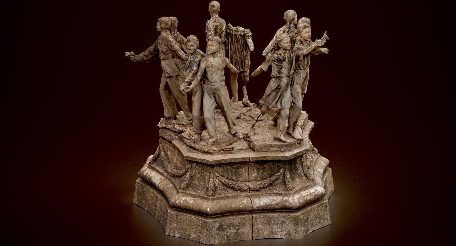 Soviet monument Low-poly 3D model_17