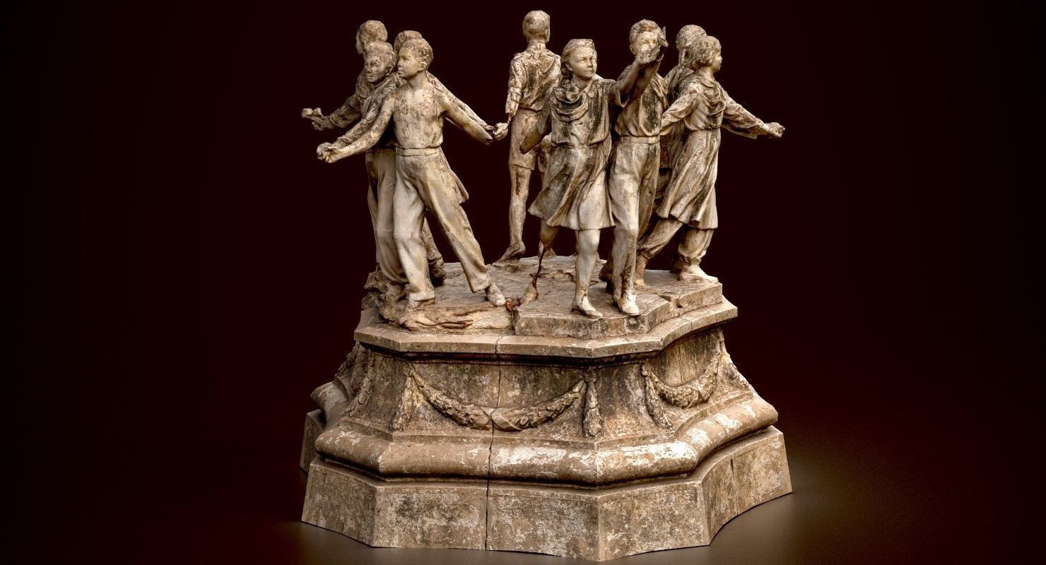 Soviet monument Low-poly 3D model_1