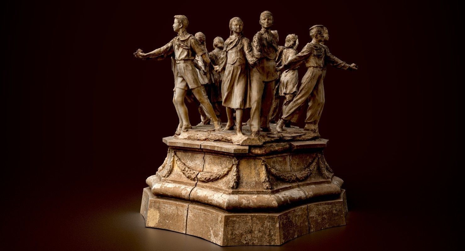 Soviet monument Low-poly 3D model_2