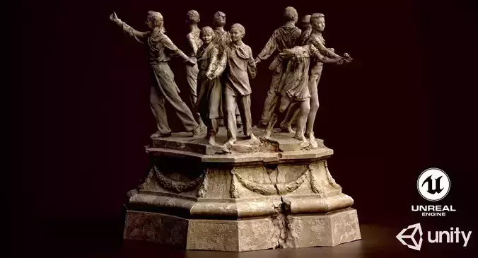 Soviet monument Low-poly 3D model