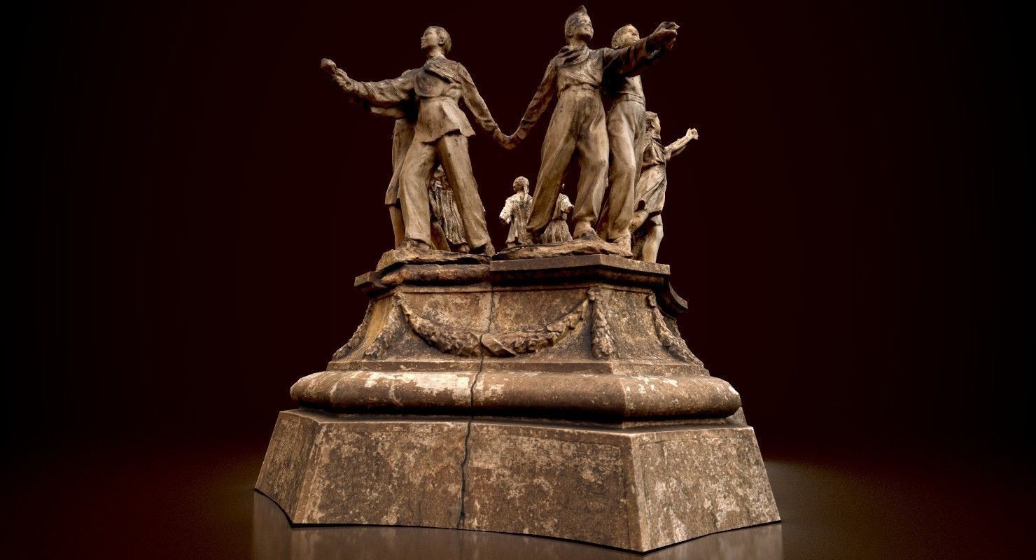 Soviet monument Low-poly 3D model_25