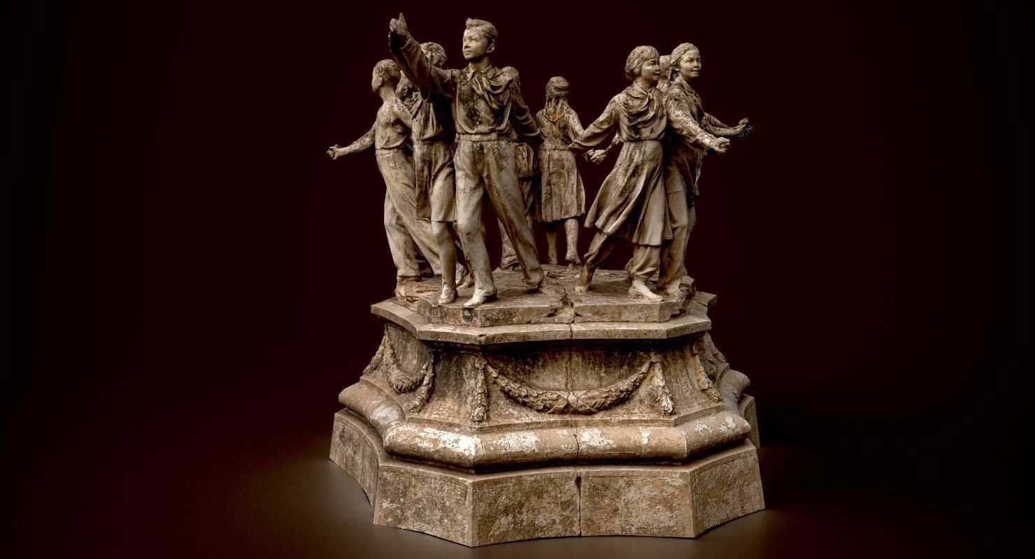 Soviet monument Low-poly 3D model_5