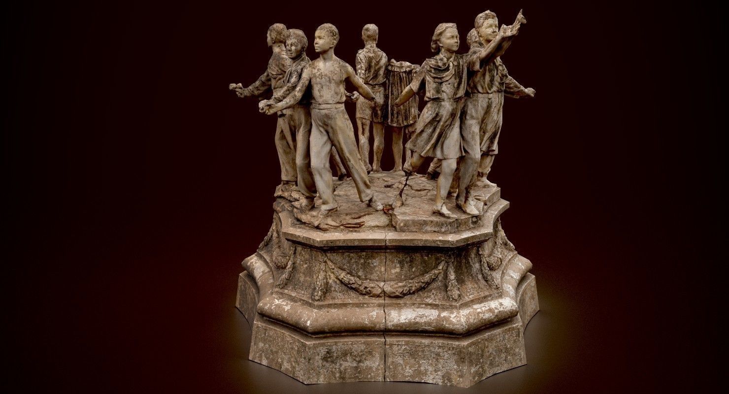 Soviet monument Low-poly 3D model_6