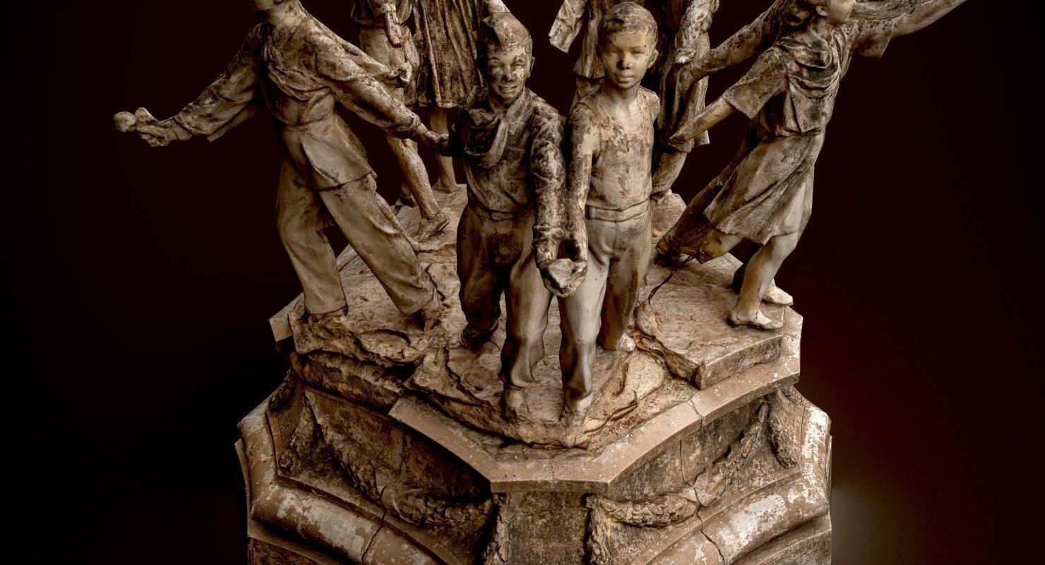 Soviet monument Low-poly 3D model_3