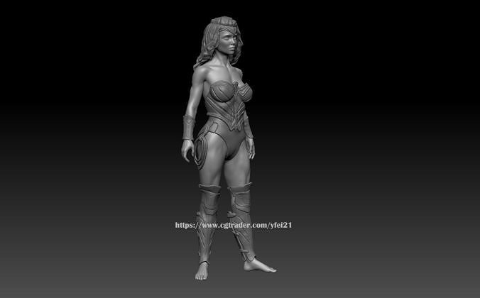 Customizable Wonder Woman Figure For 3D Printing 3D print model