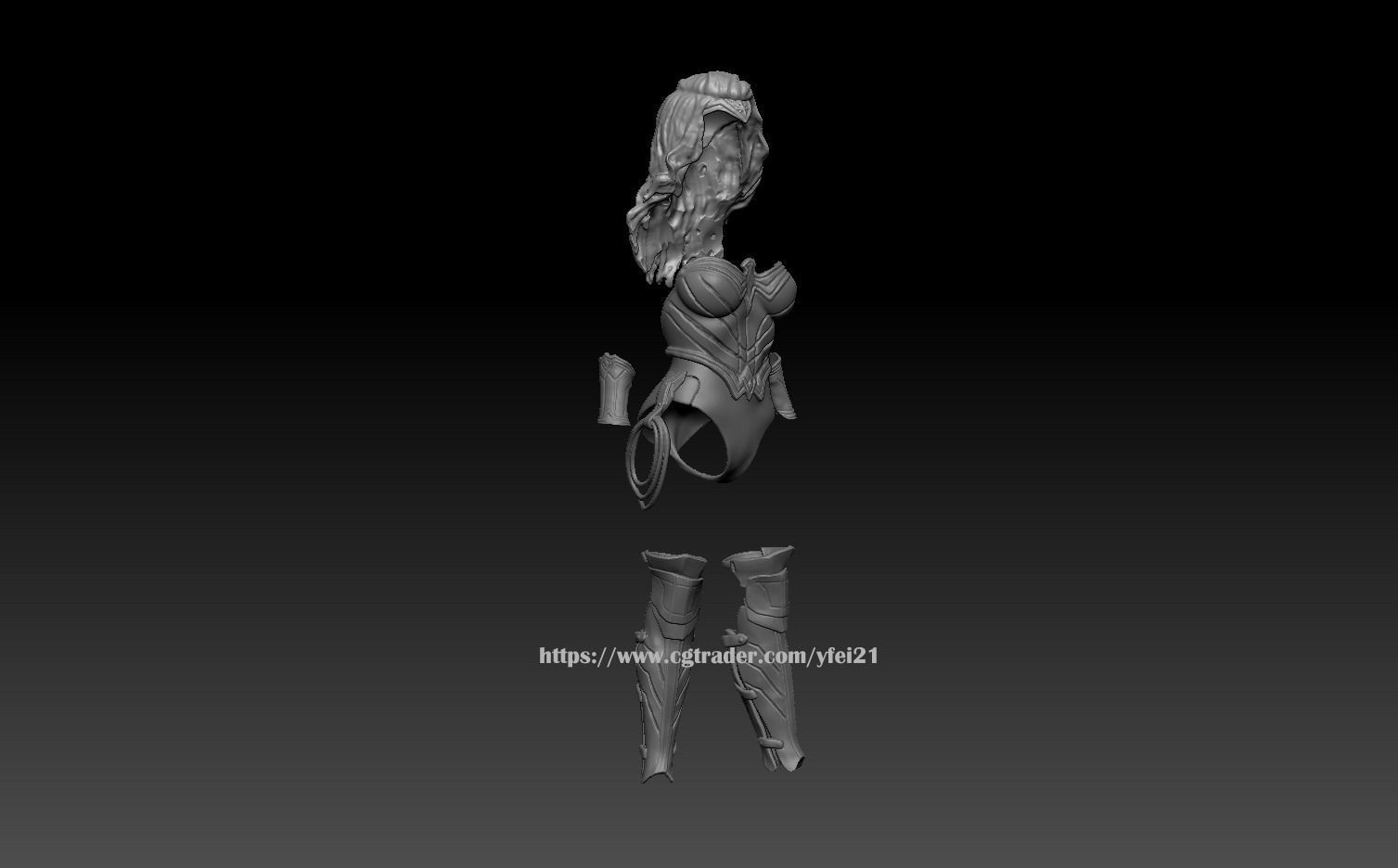 Customizable Wonder Woman Figure For 3D Printing 3D print model_1