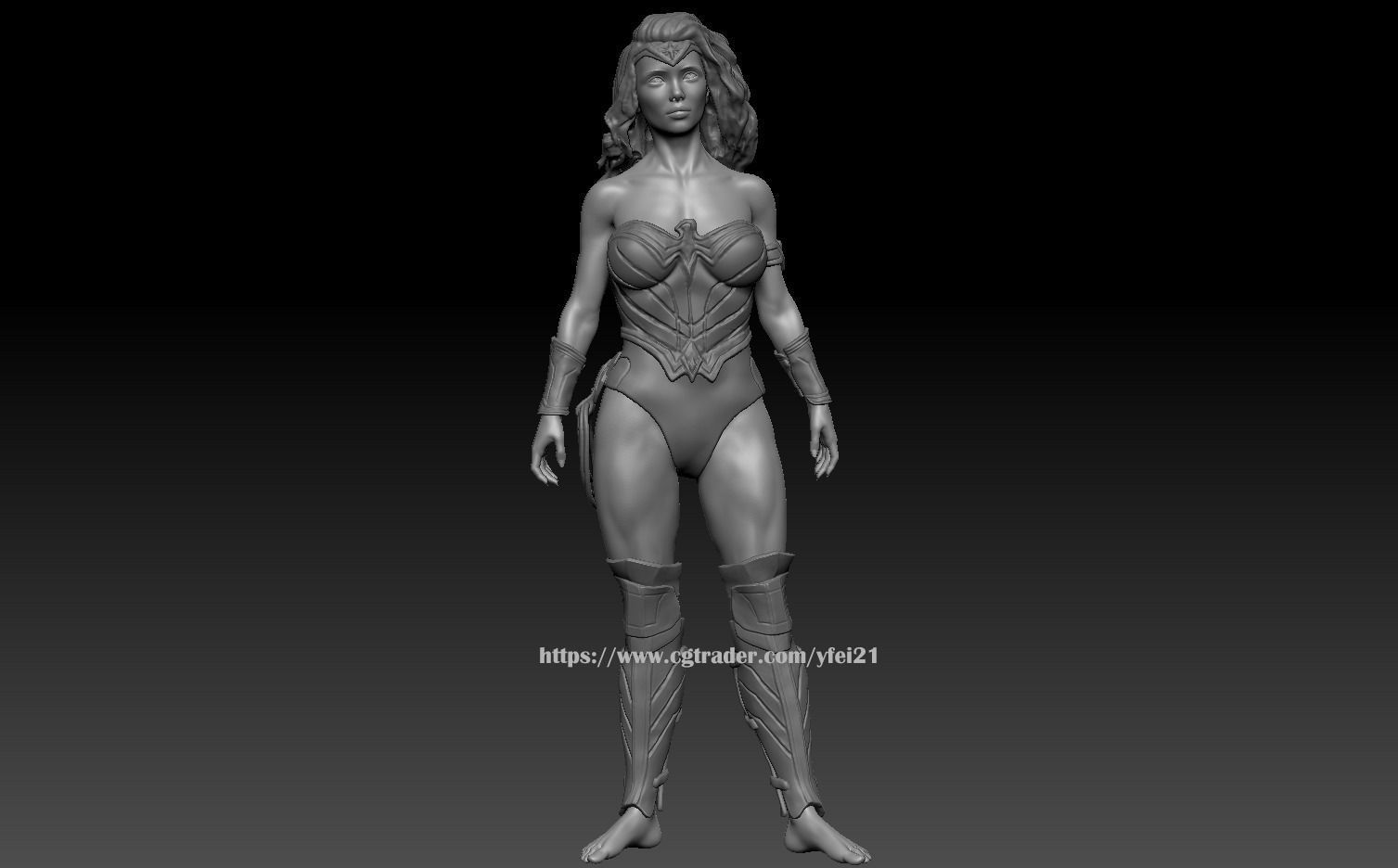 Customizable Wonder Woman Figure For 3D Printing 3D print model_2