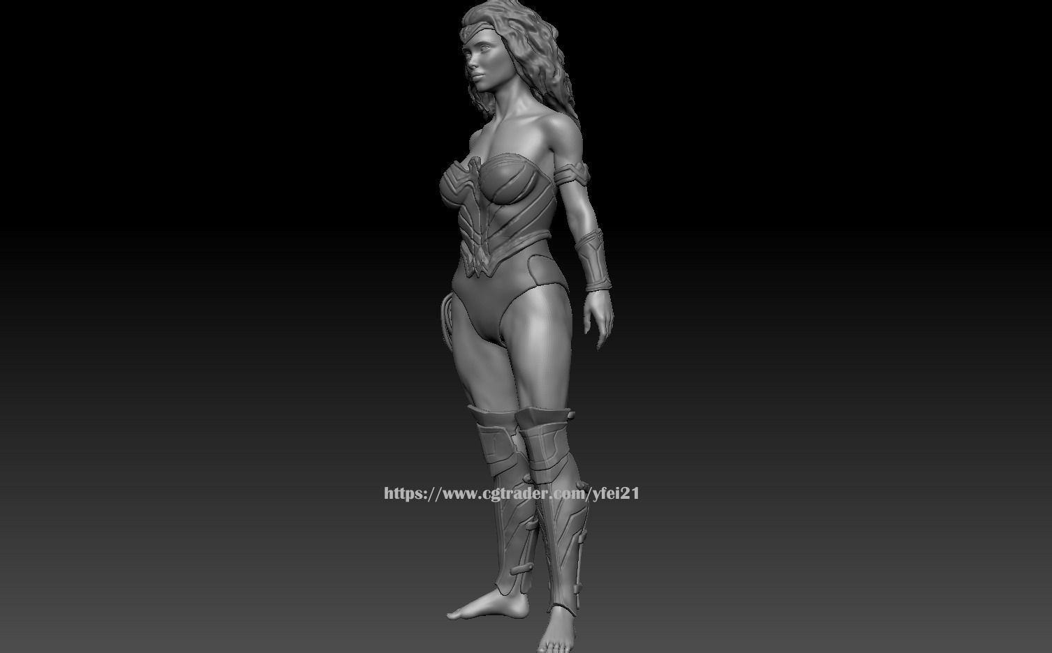 Customizable Wonder Woman Figure For 3D Printing 3D print model_3