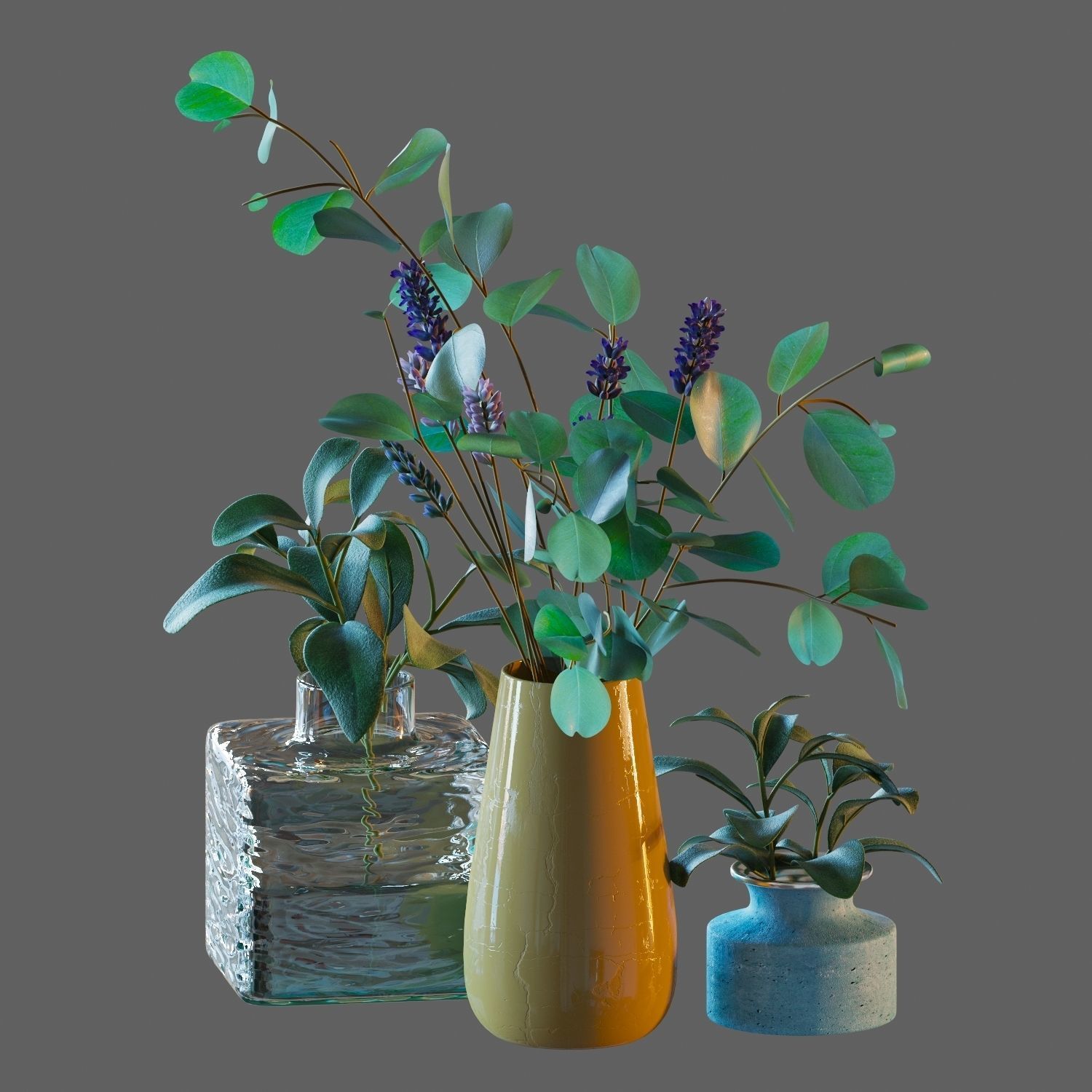 Set of plants 05 3D model_4