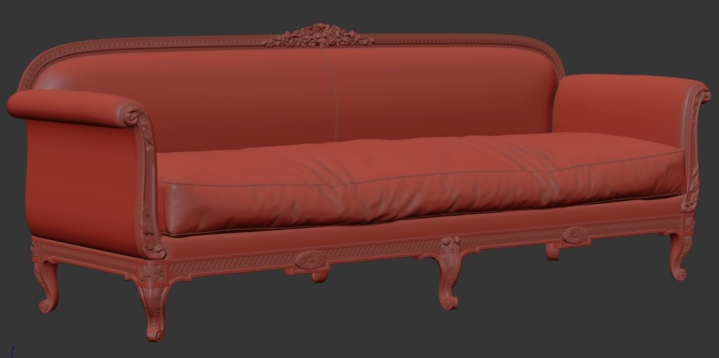 Antique Sofa 3D model_3