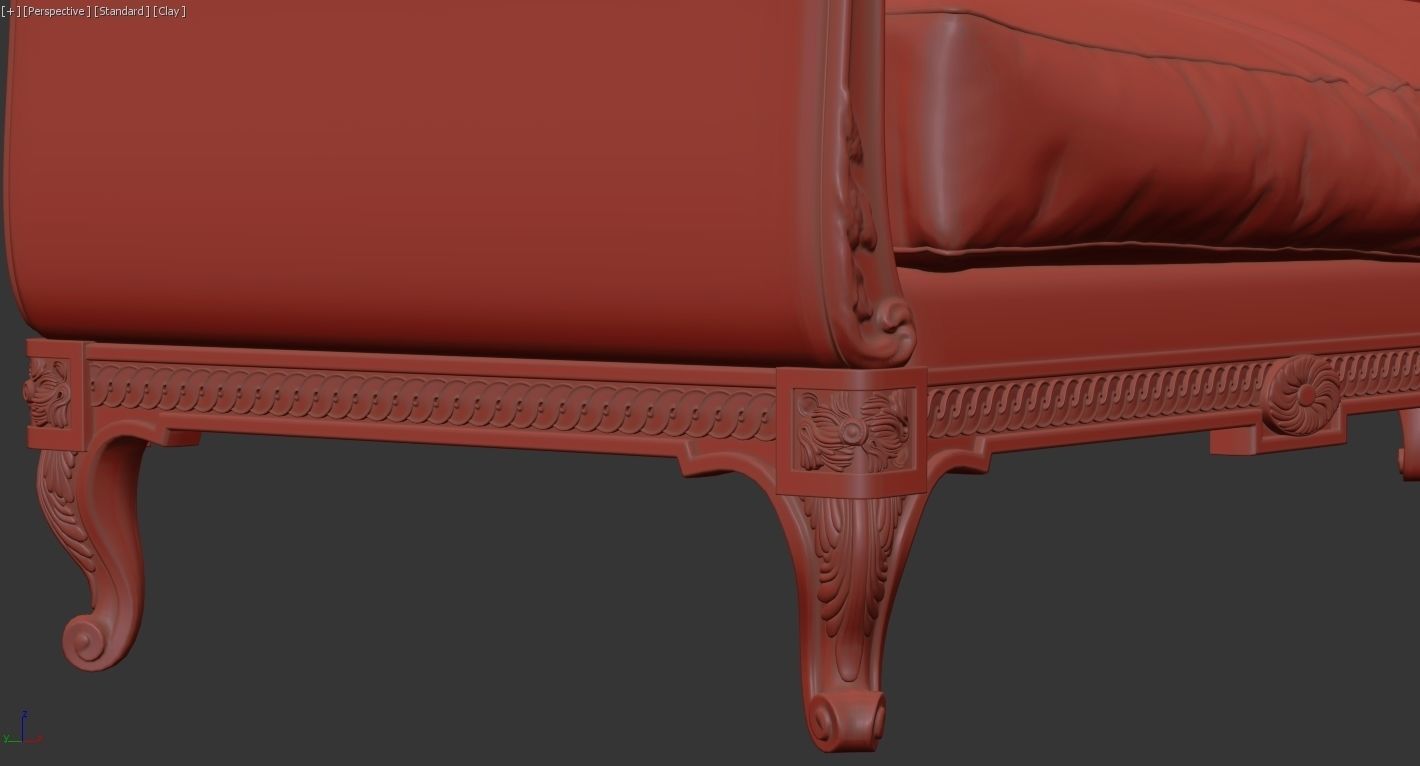 Antique Sofa 3D model_4