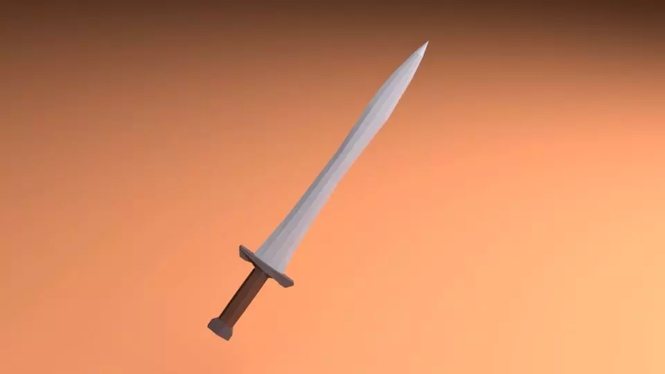 Iron Sword Low-poly 3D model_0