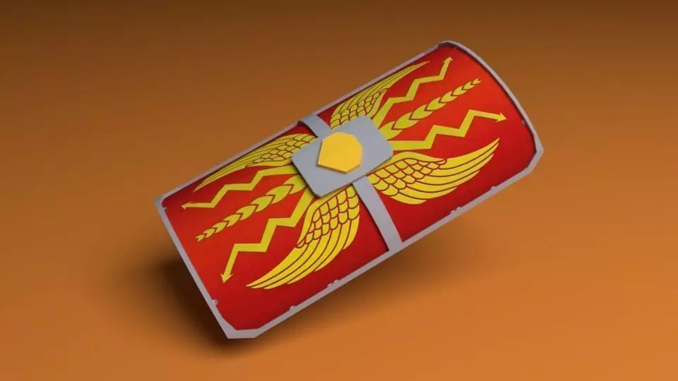 Roman Shield Low-poly 3D model_0