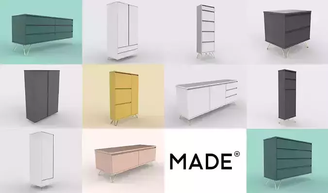 Elona Collection chest of drawers in emerald 