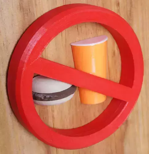 3D Printed No Drink and Food 3D print model