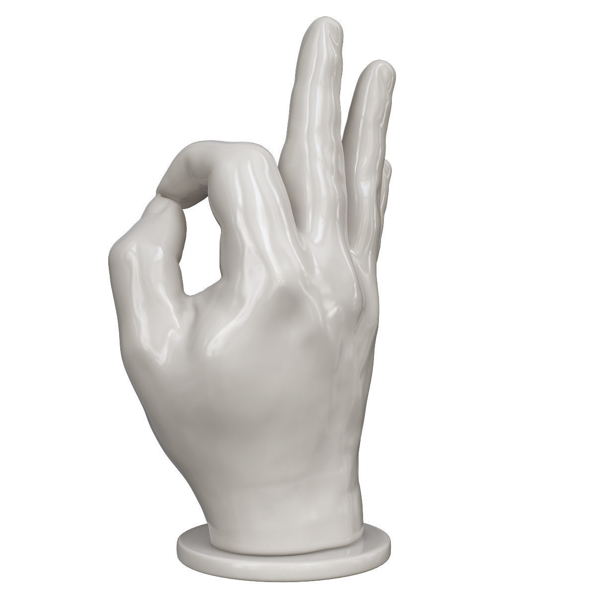Hand OK sculpture 3D print model_4