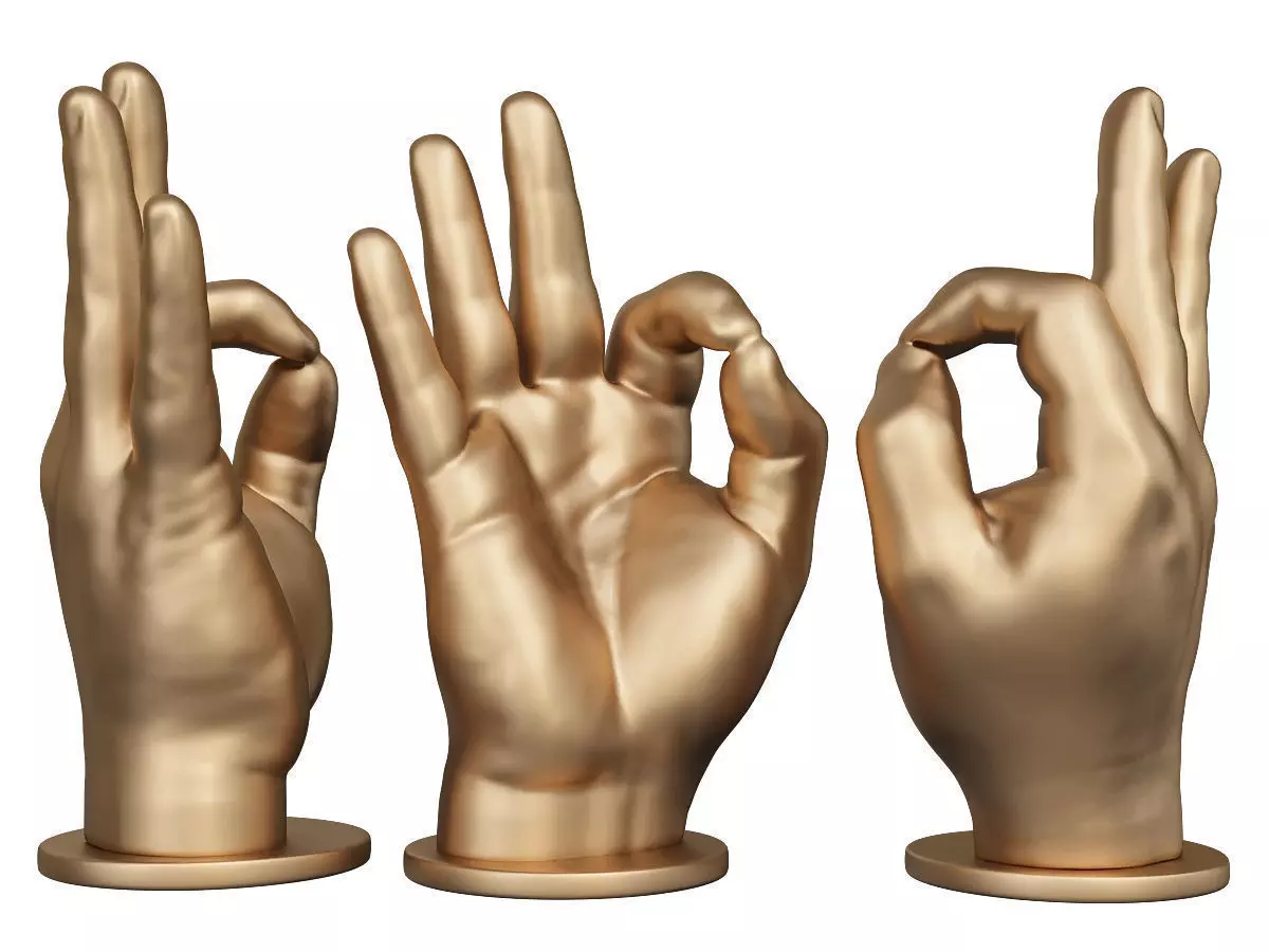 Hand OK sculpture 3D print model_0