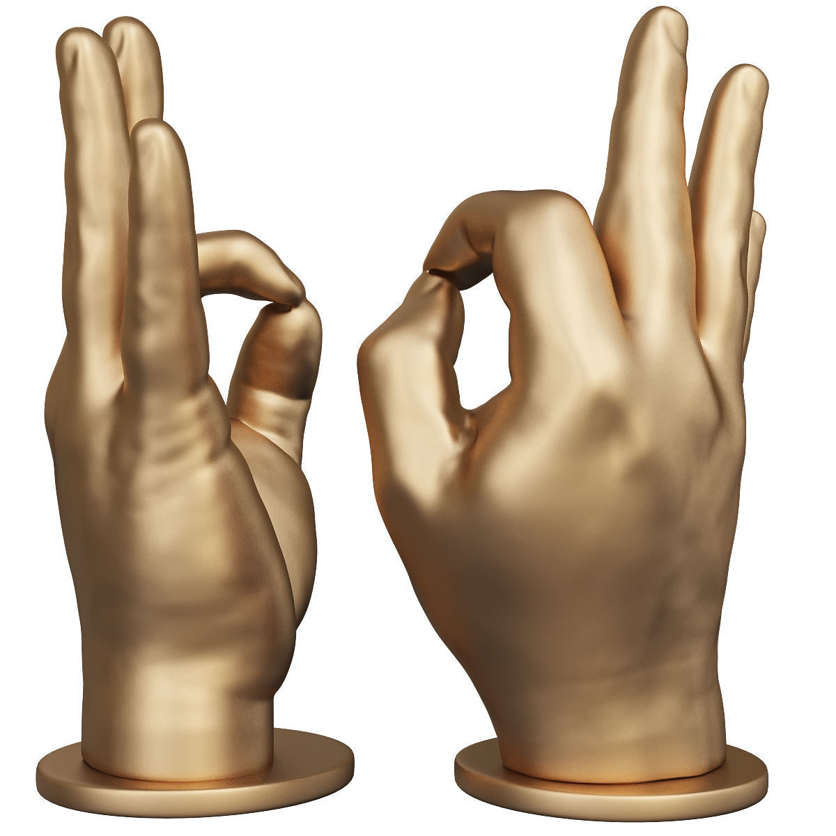 Hand OK sculpture 3D print model_2