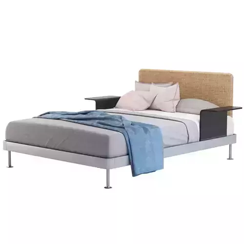 DELAKTIG bed with sidetables
