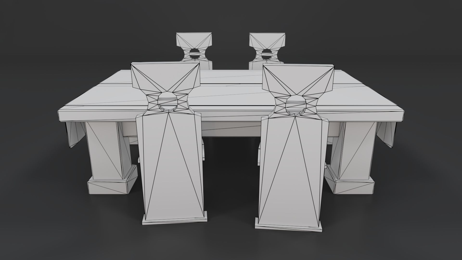Medieval Table and chair PBR Low-poly 3D model_15