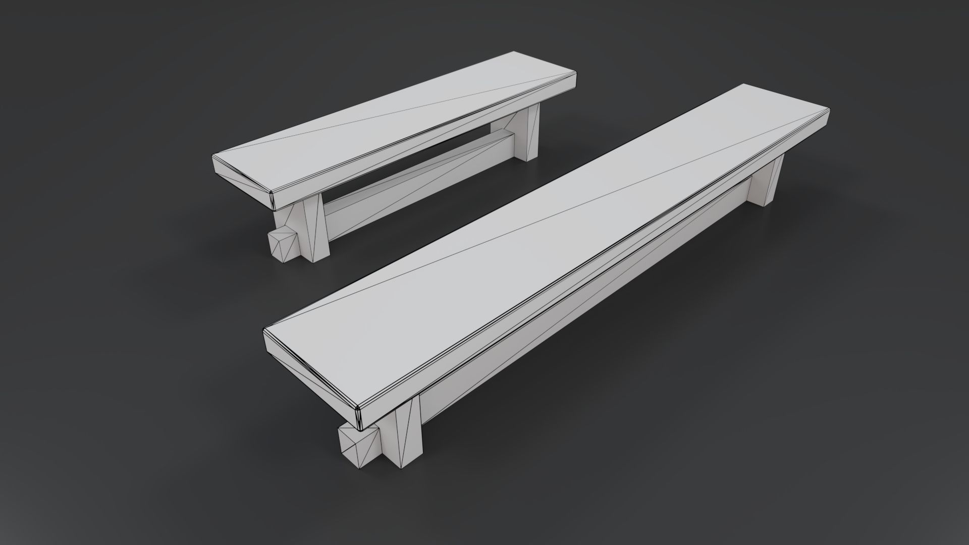 Medieval Benches PBR Low-poly 3D model_5