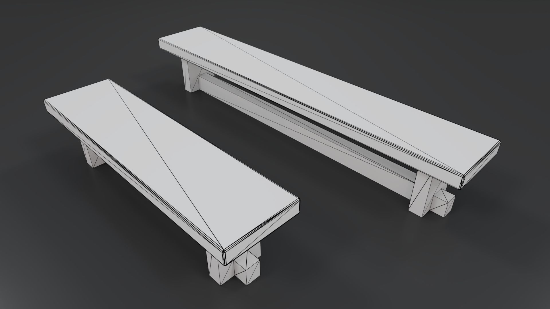 Medieval Benches PBR Low-poly 3D model_8