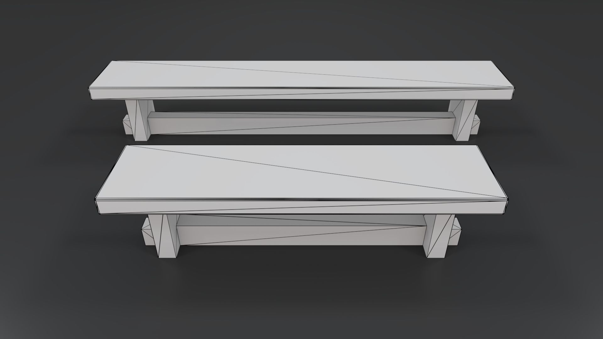 Medieval Benches PBR Low-poly 3D model_7
