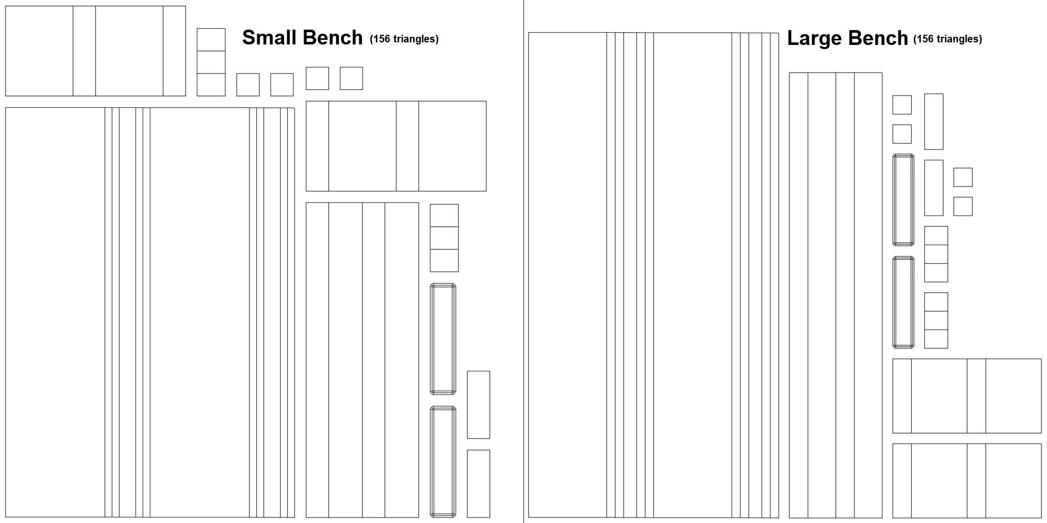 Medieval Benches PBR Low-poly 3D model_9