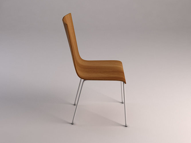 CHAIR---Wooden school chair 3D model 7