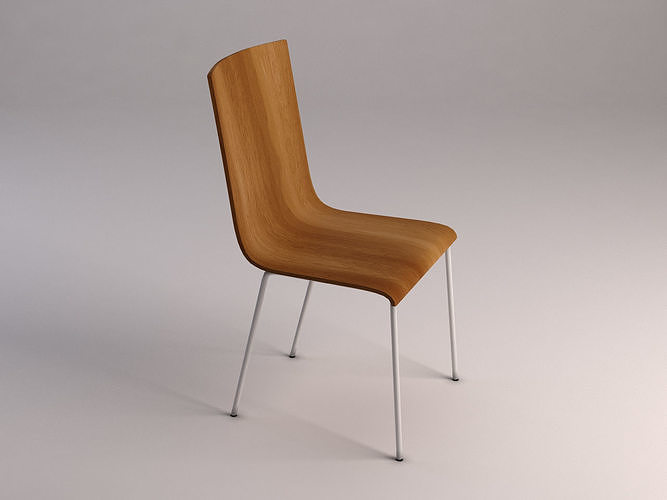 CHAIR---Wooden school chair 3D model 6
