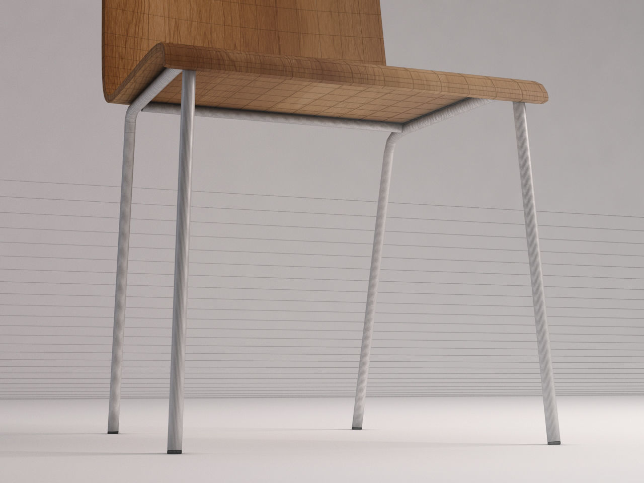 CHAIR---Wooden school chair 3D model_21