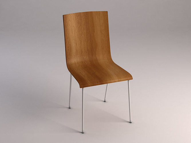 CHAIR---Wooden school chair 3D model 3