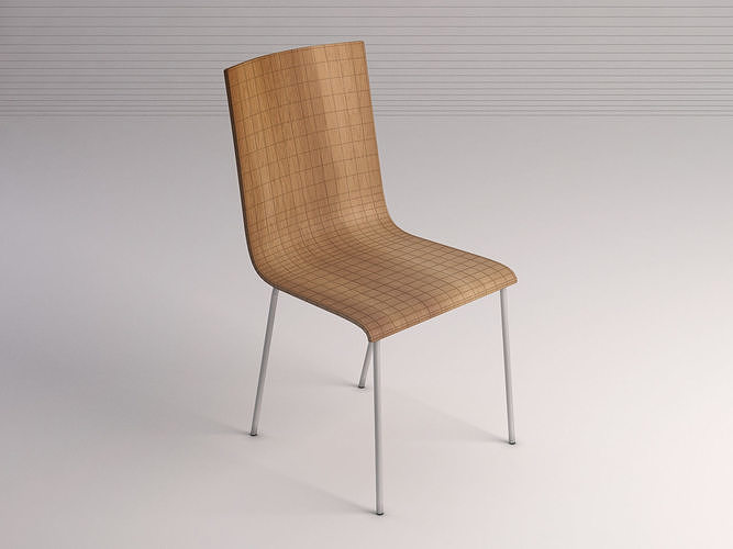 CHAIR---Wooden school chair 3D model 5