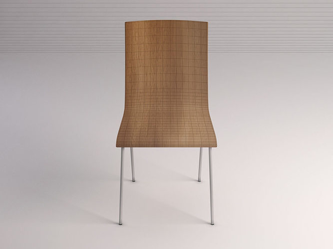 CHAIR---Wooden school chair 3D model 2