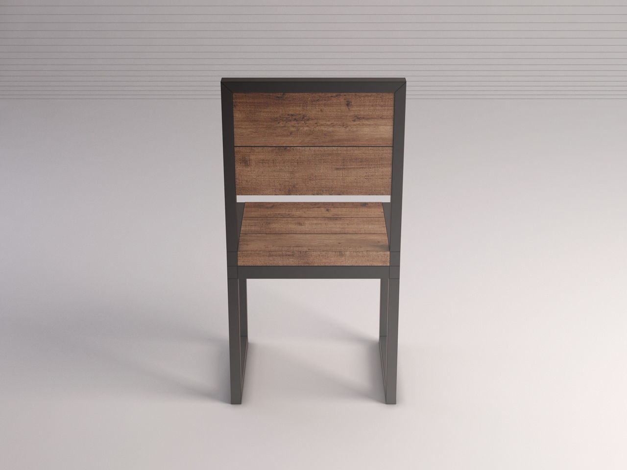CHAIR---Iron structure and plank of wood 3D model_22