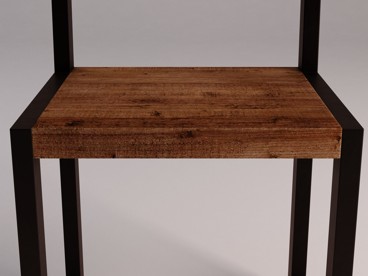 CHAIR---Iron structure and plank of wood 3D model_15