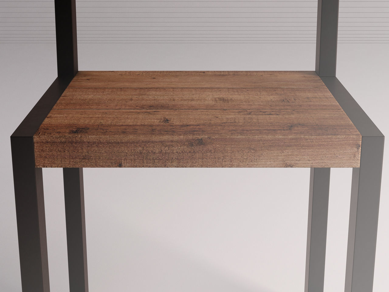 CHAIR---Iron structure and plank of wood 3D model_16